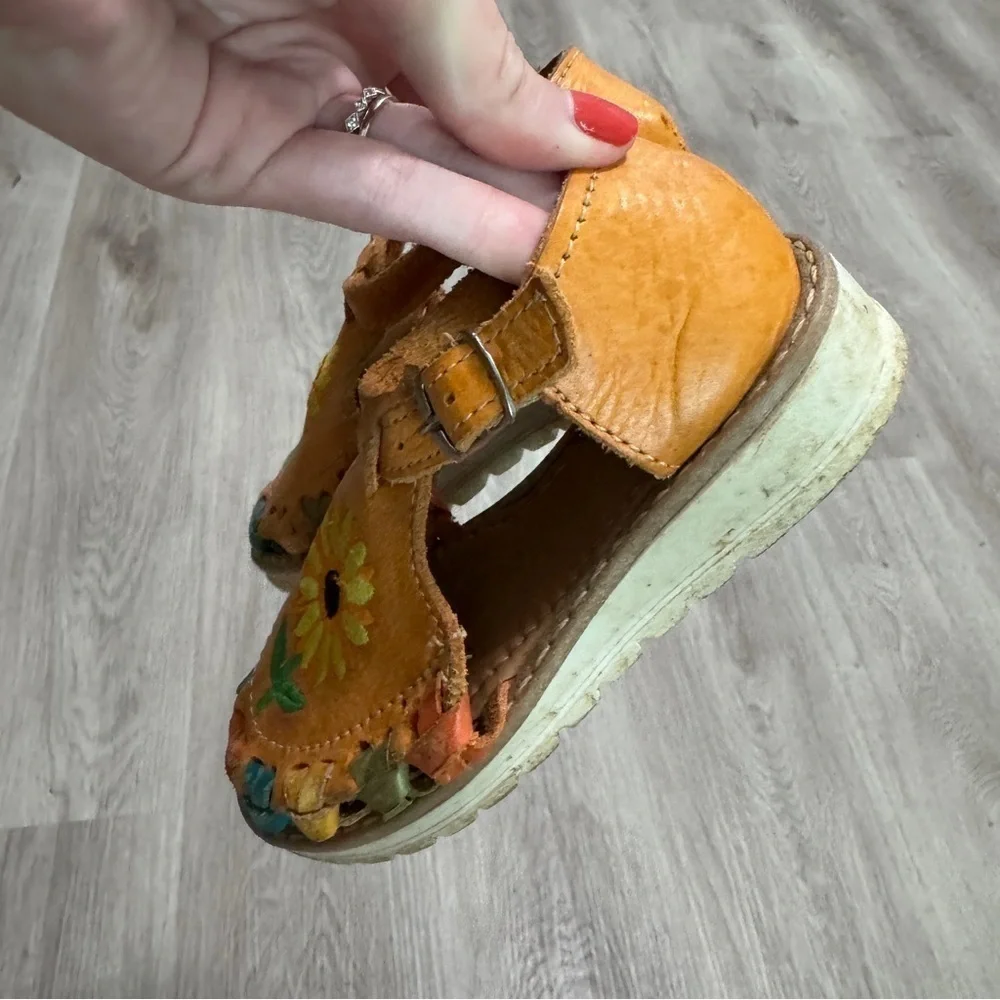 Made in Mexico Sunflower Girls Shoes Sandals Colorful Brown